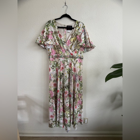 Mac Duggal Pastel Floral Maxi Dress size 16 - Picture 4 of 12